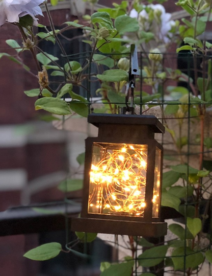 Solar LED Lantern with Hanging Clip and Light Wire – Waterproof Outdoor Lighting for Patio and Balcony