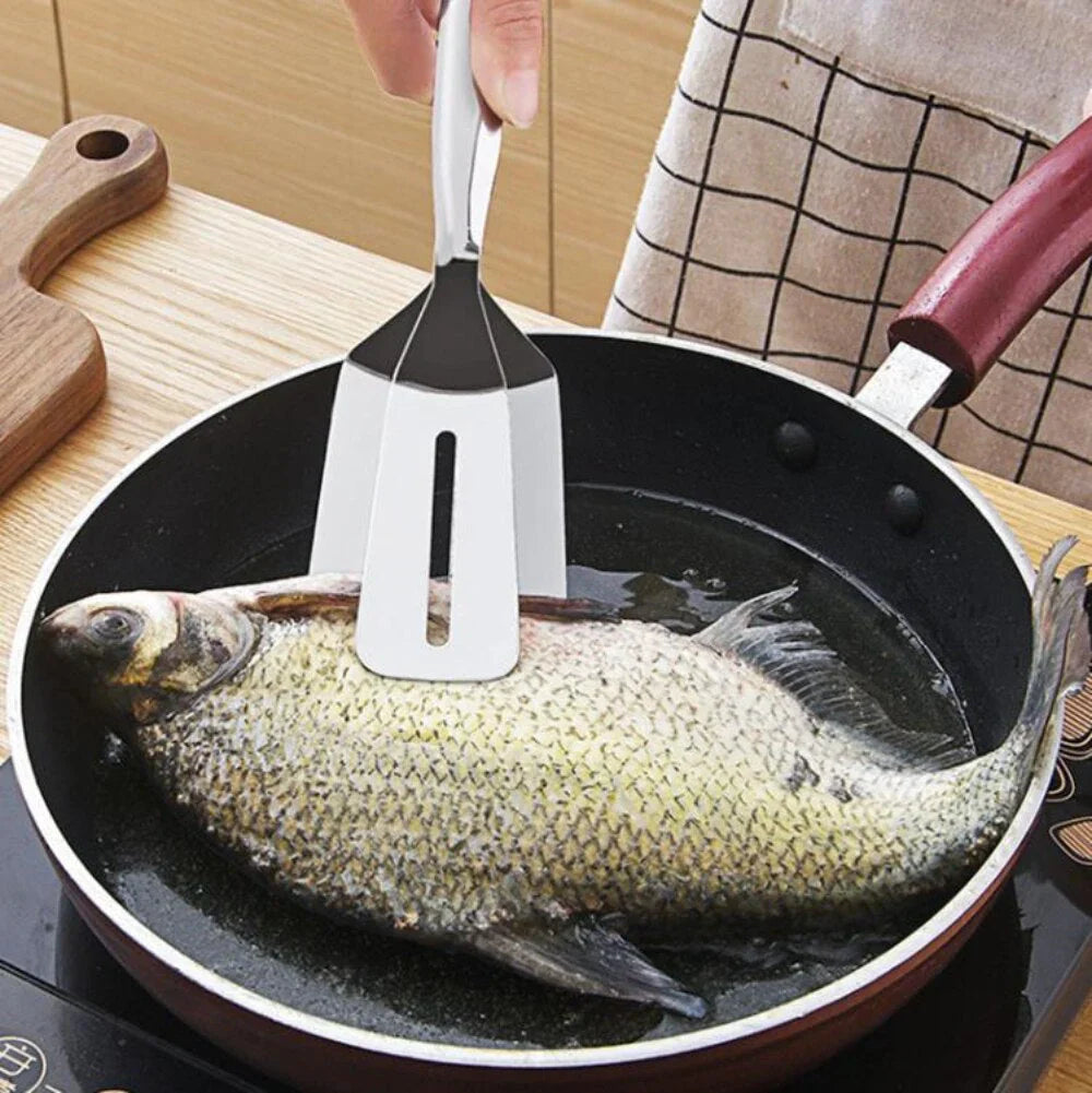 Stainless Steel Turner – Non-Slip Handle for Grilling