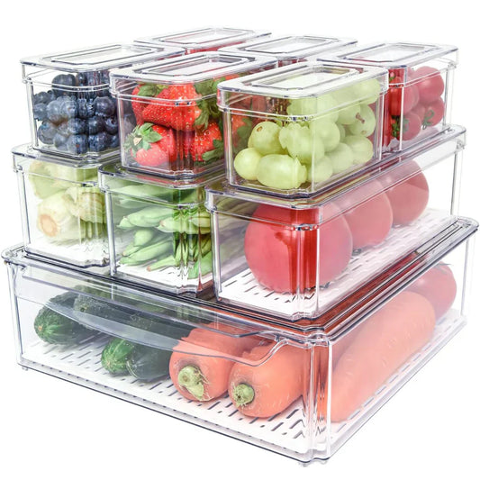 10-Piece Stackable Fridge Storage Container Set
