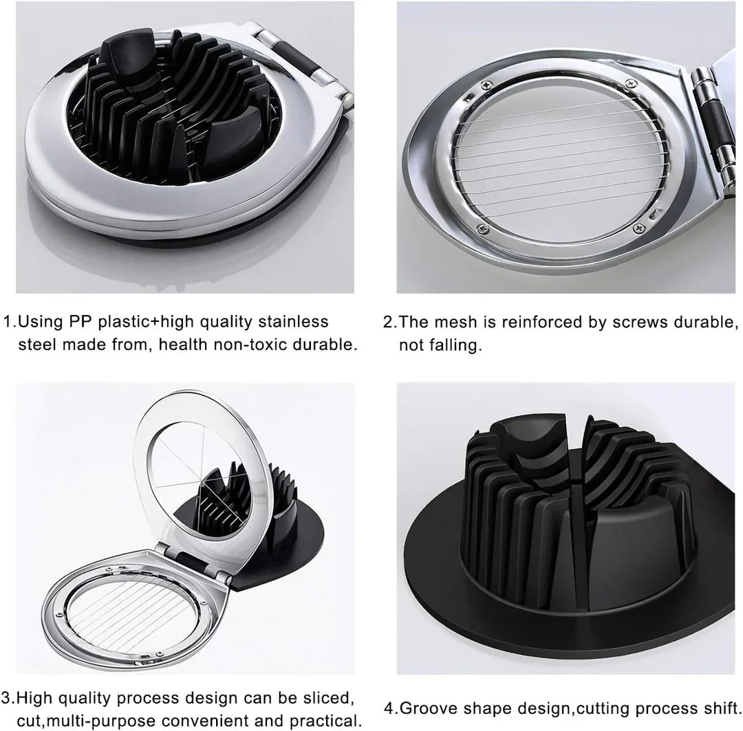Premium 3-in-1 Stainless Steel Egg Slicer