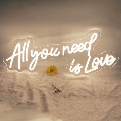 LED Neon Sign 'Love is All You Need' – Decorative Wall Light for Indoor Spaces