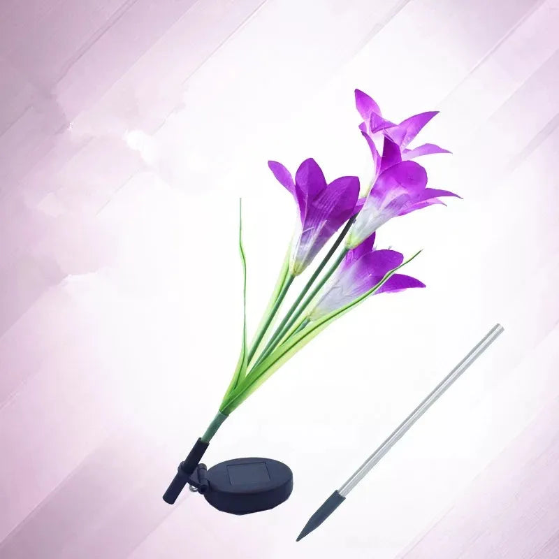 Solar LED Lily Flower Lights – Color-Changing Outdoor Garden Lights with Stake for Landscaping