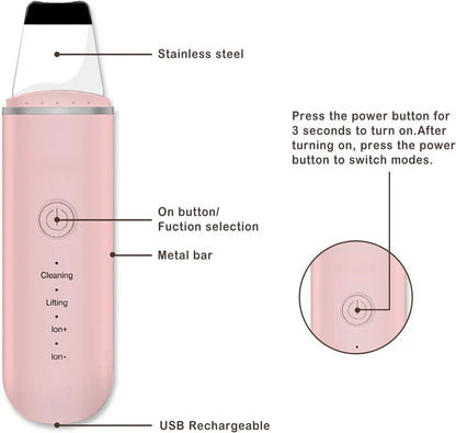 Ultrasonic Facial Skin Scrubber