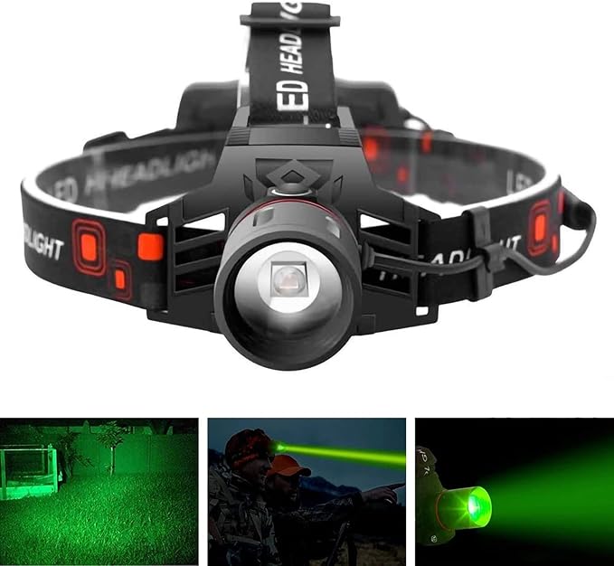 Rechargeable LED Headlamp with White, Red, and Green Modes – USB Rechargeable Headlight with Powerful Battery