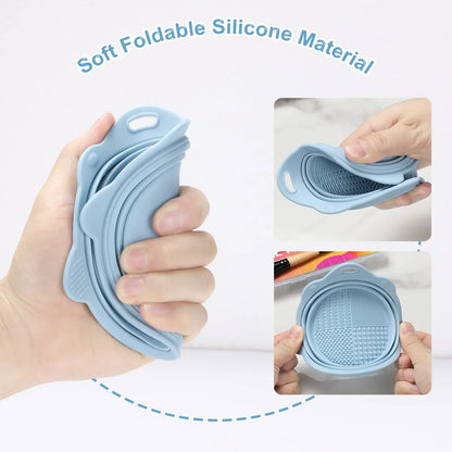 Collapsible Silicone Makeup Brush Cleaning Bowl