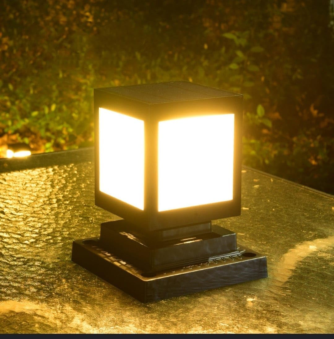 Solar LED Square Garden Lantern – Decorative Outdoor Lighting for Pathways and Patios