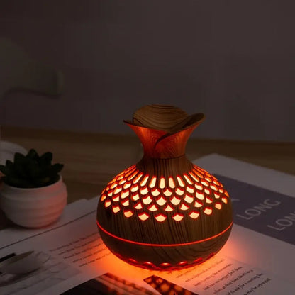 Wooden Aromatherapy Humidifier with LED Diffuser and Night Light for Relaxation