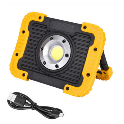 Rechargeable LED Floodlight for Construction - Portable Work Light with USB and Durable Cover