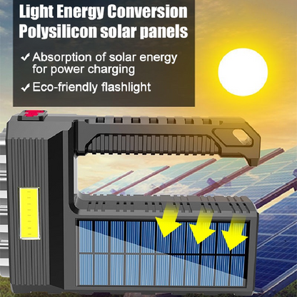 Solar Led Torch - Waterproof , Powerful Hand Torch with Lithium Battery