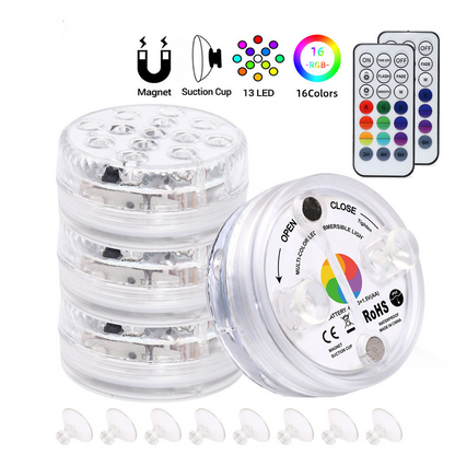 Remote-Controlled Underwater LED Light – RGB Multicolor Pool and Pond Lighting for Bathrooms