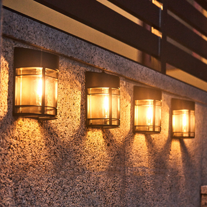 Weatherproof LED Outdoor Wall Light – Glass and Grille Design for Patio & Balcony