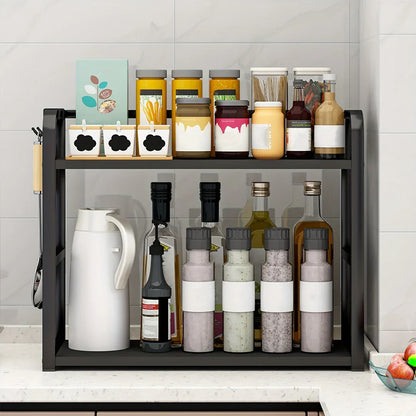 Stainless Steel & Wood Kitchen Storage Rack
