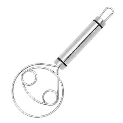 Heavy-Duty Stainless Steel Dough Whisk - Ergonomic Design for Effortless Mixing and Baking