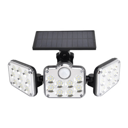 LED Solar Floodlight with Motion Sensor – 3-Spot Outdoor Lighting for Garden, Yard, and Garage