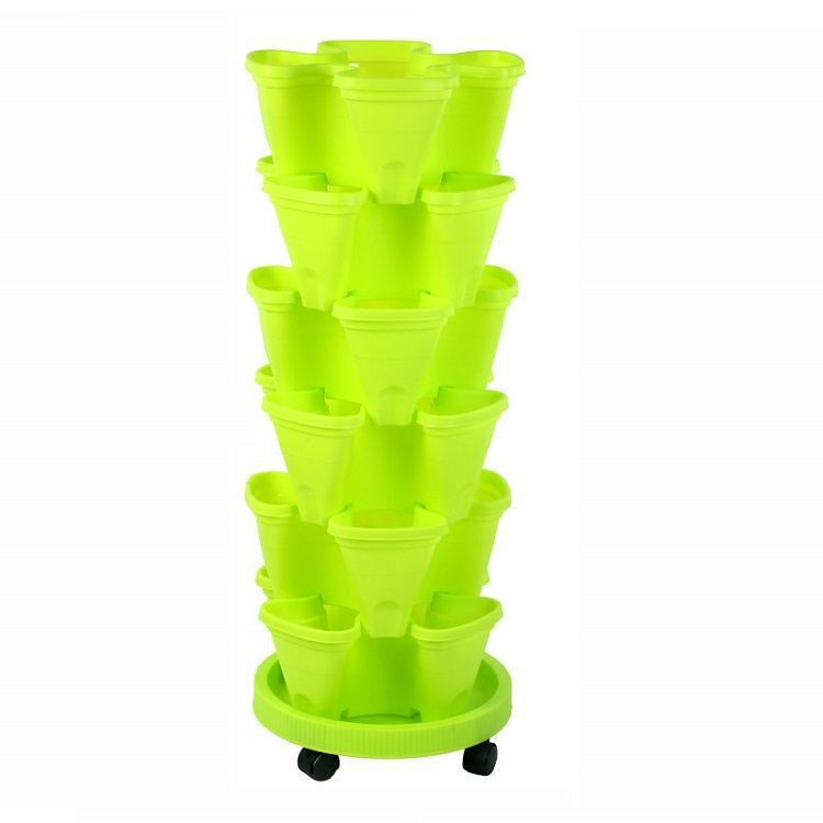 6-Tier Vertical Plant Tower - Space-Saving 3D Flower Display System for Garden
