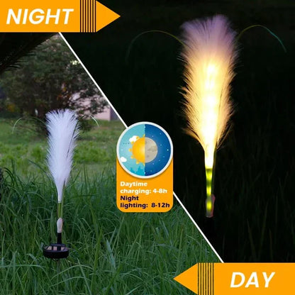 Solar-Powered Rattan Garden Lamp - Outdoor Decorative Lighting In Grass Design