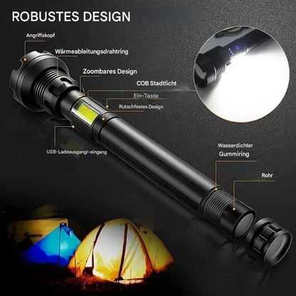 Tactical LED Flashlight with Power Bank