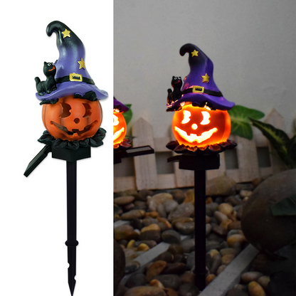Solar Halloween Lights – LED Garden Lights with Pumpkin and Witch Motifs for Outdoor Decoration