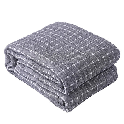 Cozy Cotton Checkered Blanket - Soft And Comfortable For Everyday Use