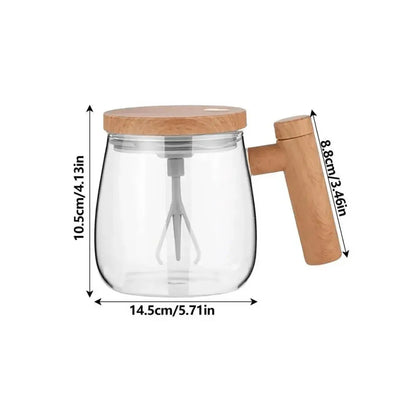 Wooden Self-Stirring Mug