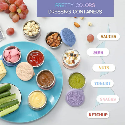 Airtight Stainless Steel Sauce Jars (Set of 6)
