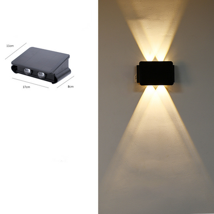 Modern Led Outdoor Wall Light with Up & Down Light - Waterproof Wall Light for House Facades and Entrance Areas