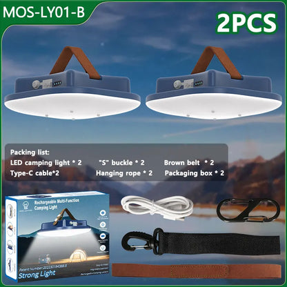 80W LED Solar-Powered Rechargeable Camping Lamp With Magnet And Zoom Feature