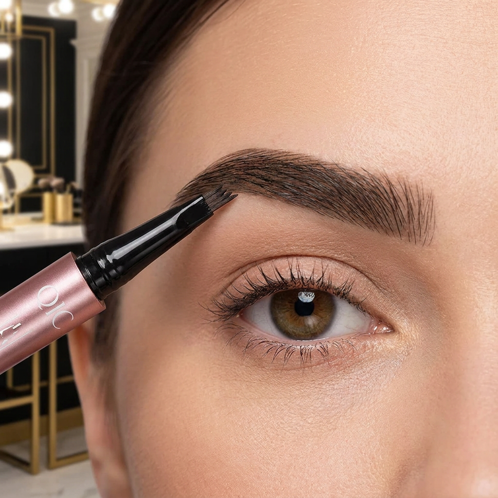 3D Natural-Looking Brow Pen – Waterproof 4-Tip Eyebrow Pencil