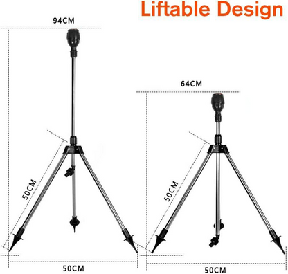 Automatic Rotating Garden Sprinkler with Adjustable Tripod - Efficient Lawn Watering System
