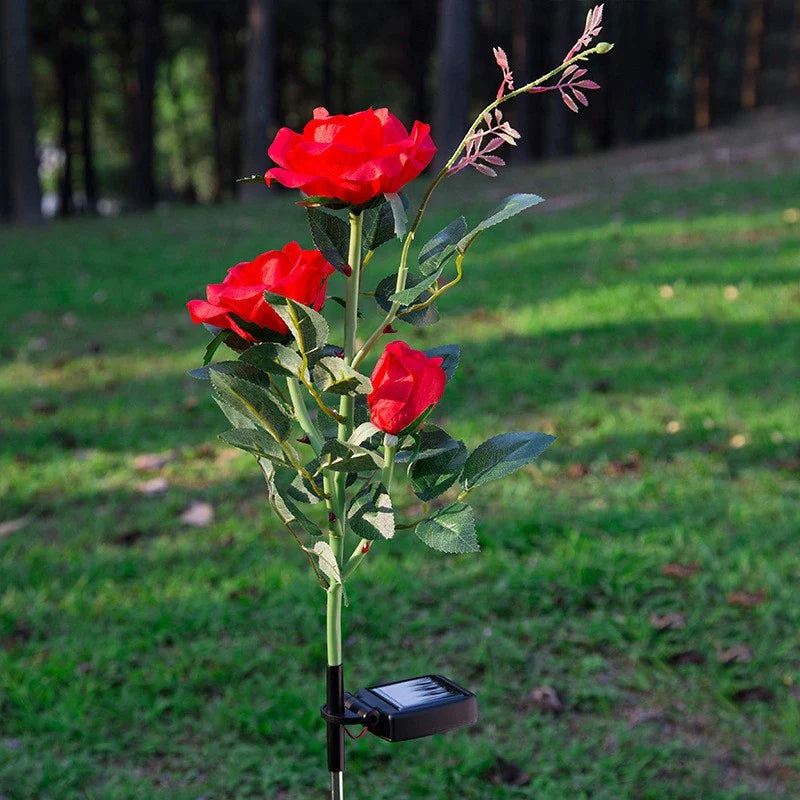 Solar-Powered Garden Rose Lights – Decorative Outdoor Lighting with Solar Panel
