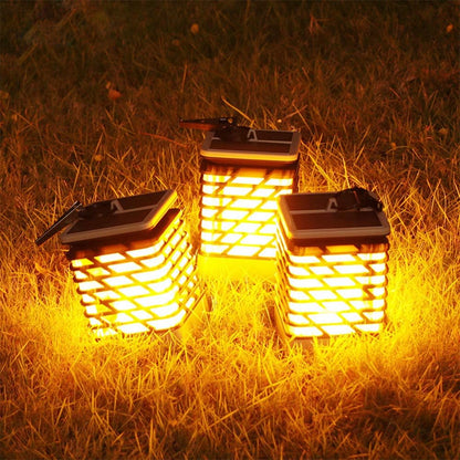 Solar LED Garden Lantern with Grooved Pattern – Stylish Outdoor Lighting for Garden and Patio