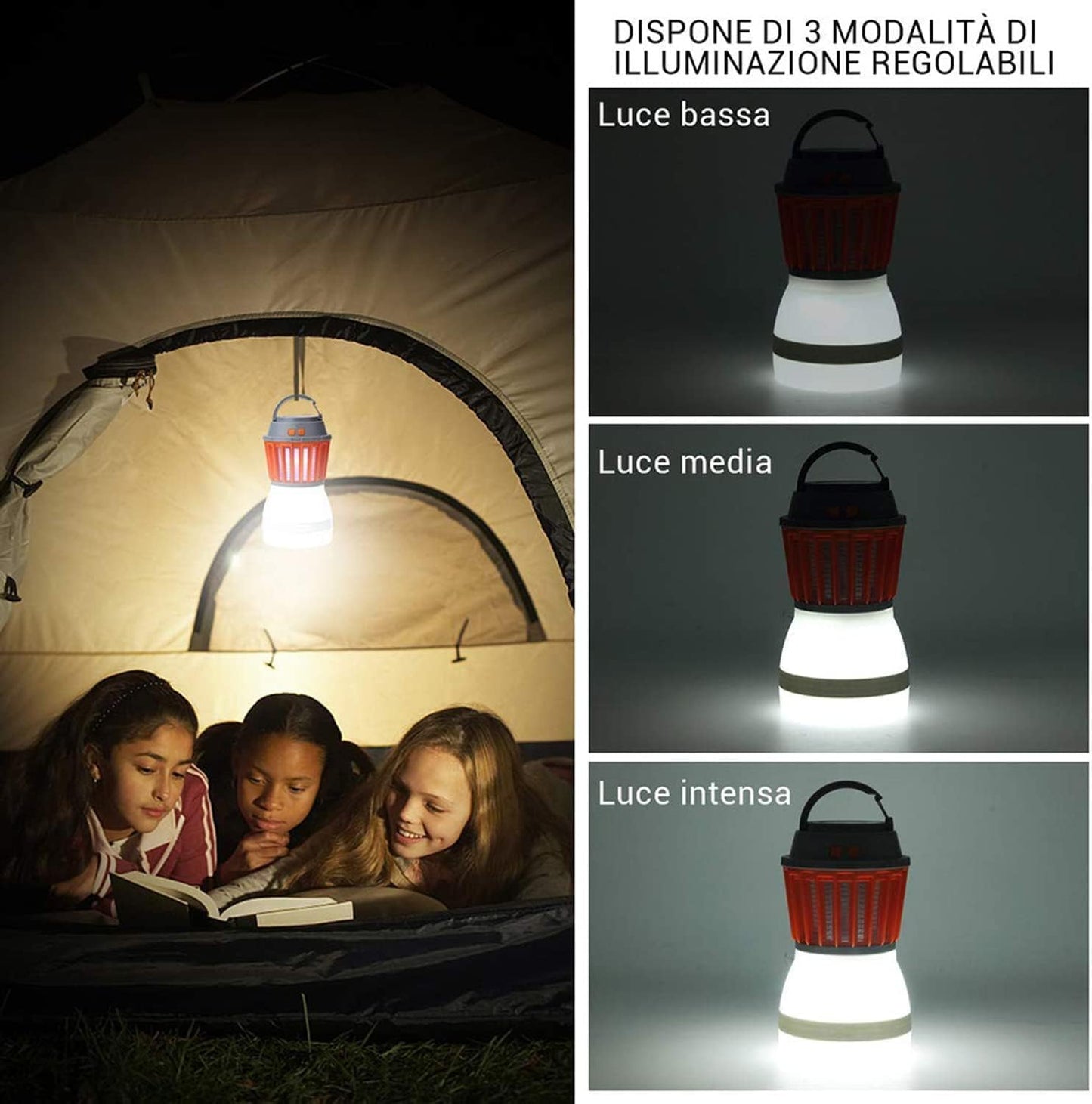 Solar Led Mosquito Lamp with Integrated Lantern - Effective Insect Protection and Lighting for the Garden and Camping