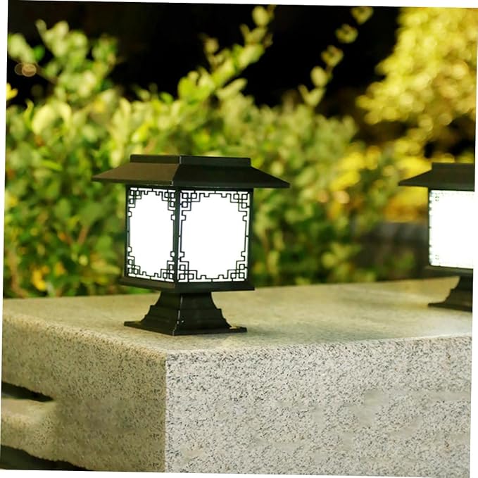 Solar LED Garden Light – Large Square Lamp with Warm Glow and Dual Functionality