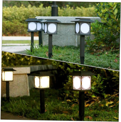 Solar LED Garden Light – Large Square Lamp with Warm Glow and Dual Functionality