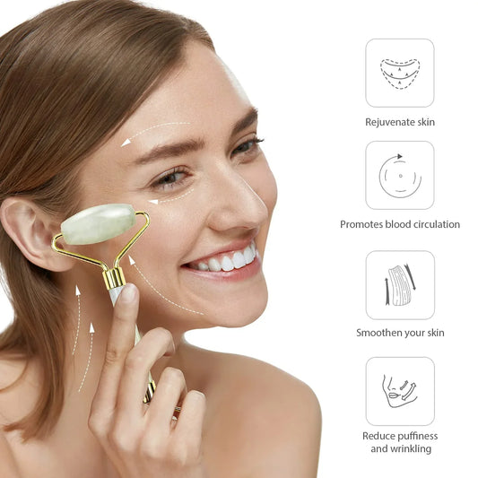 Radiant Skin Gua Sha & Jade Roller Set | For Glowing Skin and Relaxation