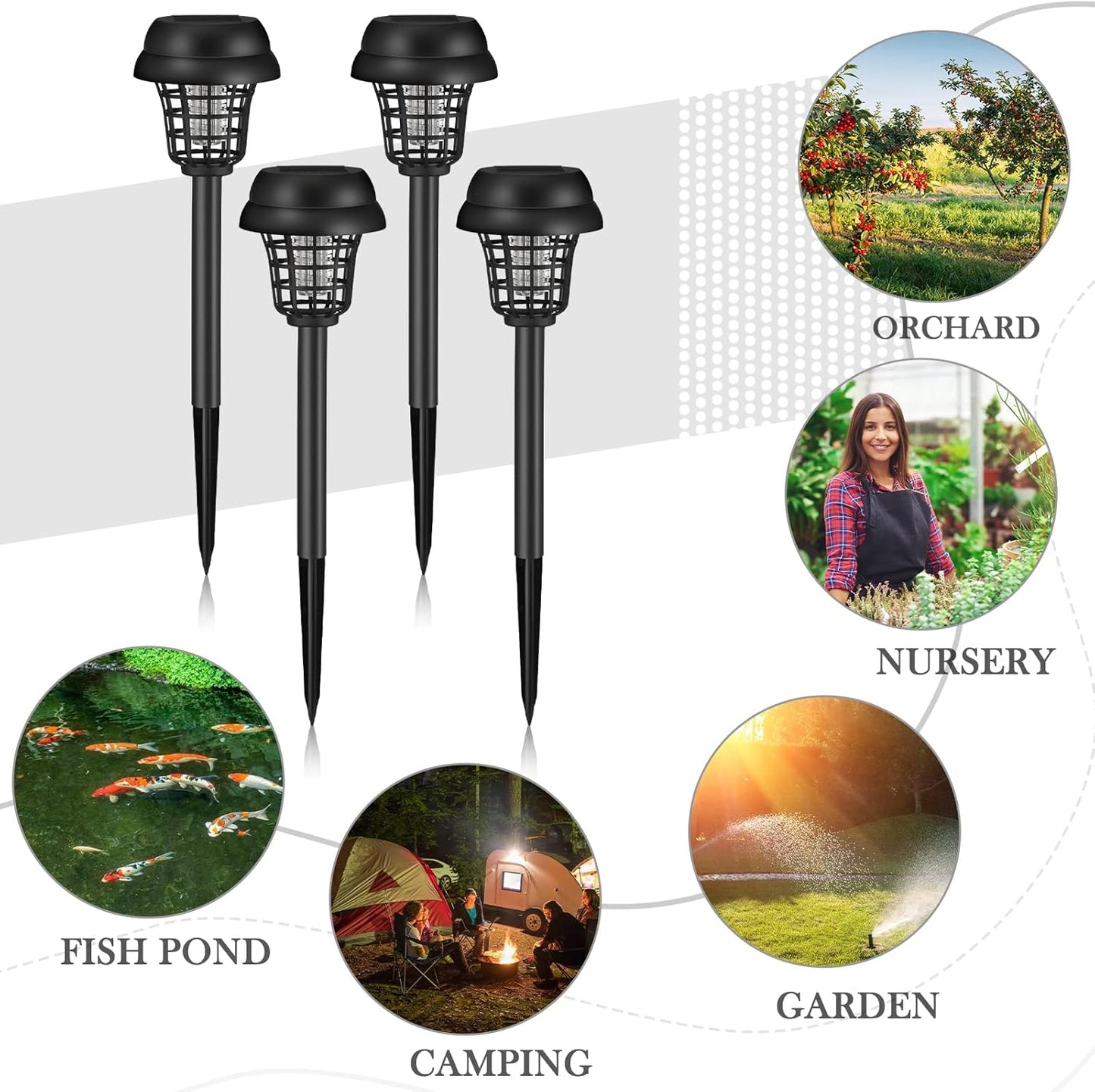 Solar Mosquito Killer Lamp with LED Light – Waterproof Insect Trap and UV Mosquito Repellent for Garden