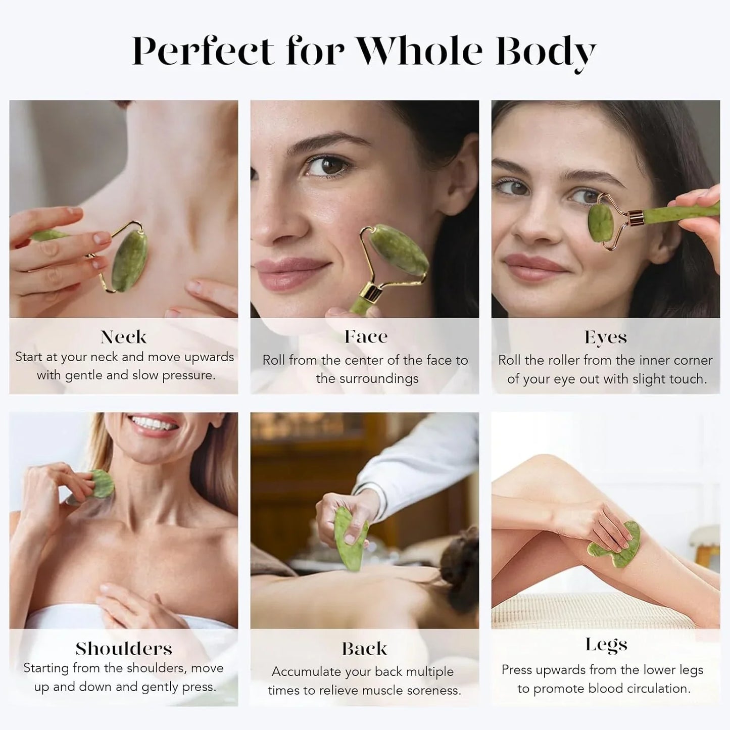 Radiant Skin Gua Sha & Jade Roller Set | For Glowing Skin and Relaxation