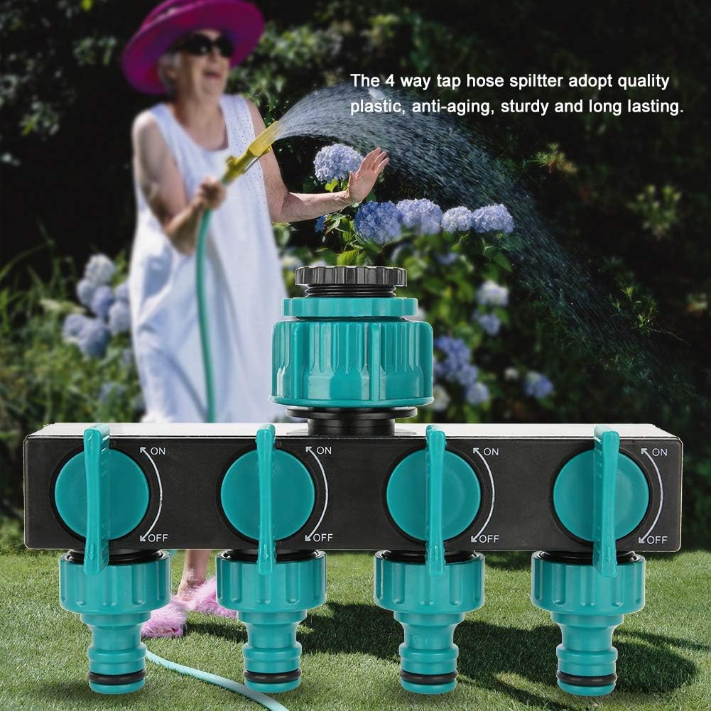 Universal 4-Way Garden Hose Splitter – Adjustable Water Tap Distributor for Multiple Hoses