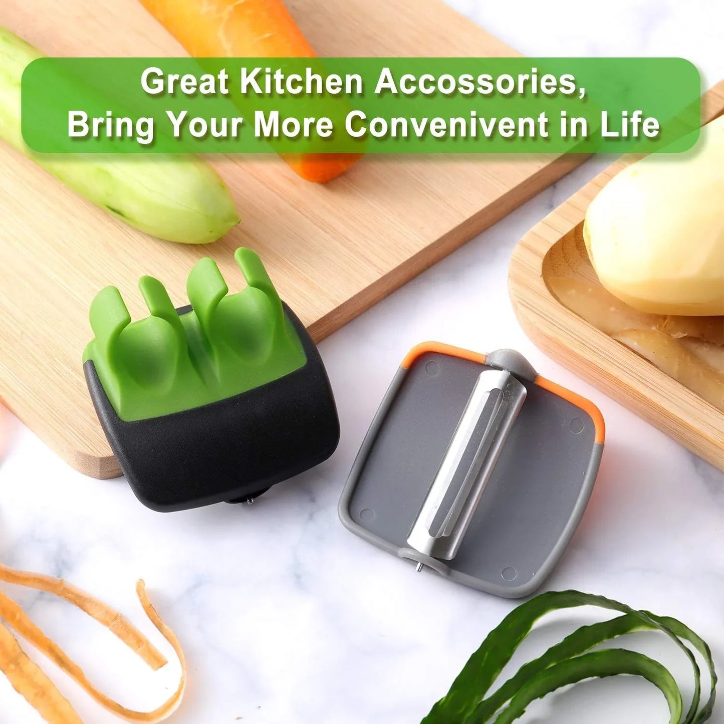 4-Piece Finger Grip Vegetable Peeler Set – Efficient and Easy to Use