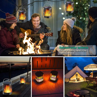 Solar LED Flame Light – Decorative Hanging Lantern for Garden and Patio Outdoor Illumination