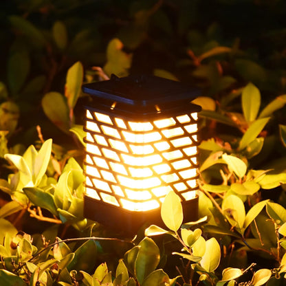 Solar LED Garden Lantern with Grooved Pattern – Stylish Outdoor Lighting for Garden and Patio