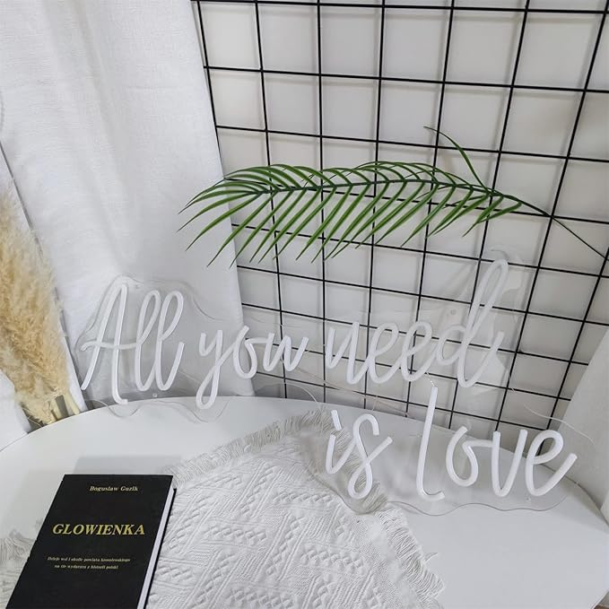 LED Neon Sign 'Love is All You Need' – Decorative Wall Light for Indoor Spaces