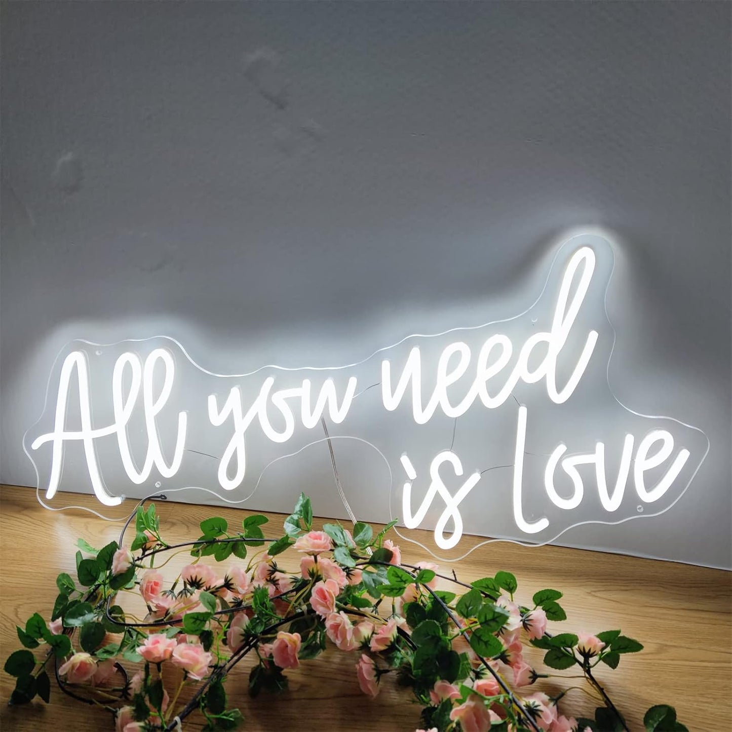 LED Neon Sign 'Love is All You Need' – Decorative Wall Light for Indoor Spaces