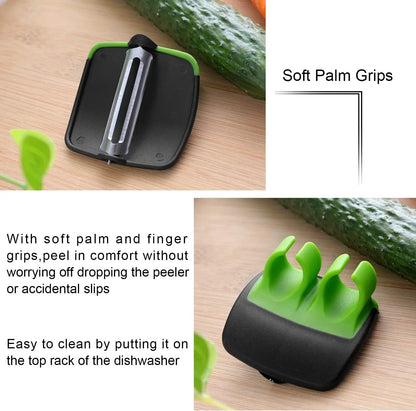 4-Piece Finger Grip Vegetable Peeler Set – Efficient and Easy to Use