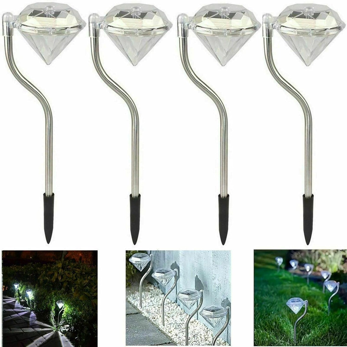 Diamond-Shaped Solar LED Garden Light – Outdoor Decorative Lamp for Illumination and Landscaping