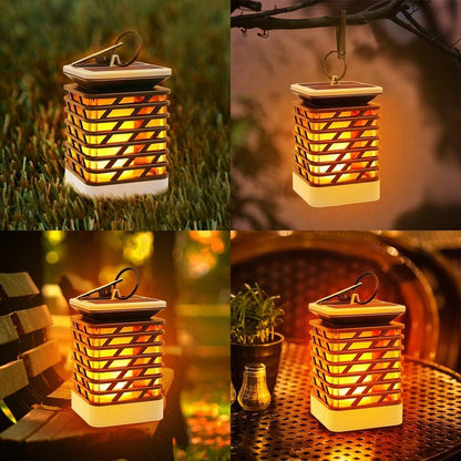 Solar LED Garden Lantern with Grooved Pattern – Stylish Outdoor Lighting for Garden and Patio