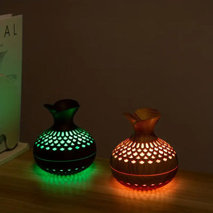 Wooden Aromatherapy Humidifier with LED Diffuser and Night Light for Relaxation