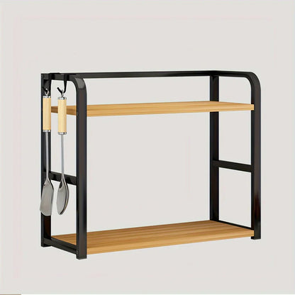 Stainless Steel & Wood Kitchen Storage Rack
