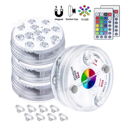 Remote-Controlled Underwater LED Light – RGB Multicolor Pool and Pond Lighting for Bathrooms
