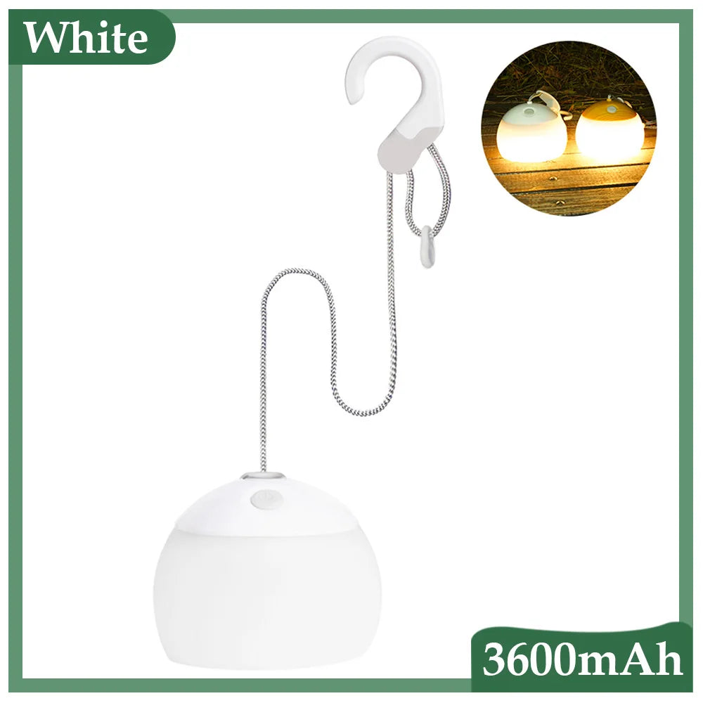 Retro LED Hanging Camping Lamp – USB Rechargeable Light